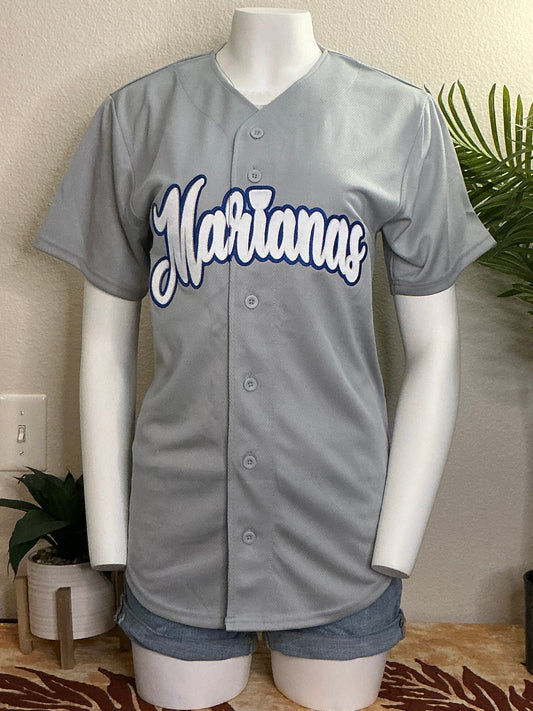 Gray Marianas Button-Up Baseball Jersey